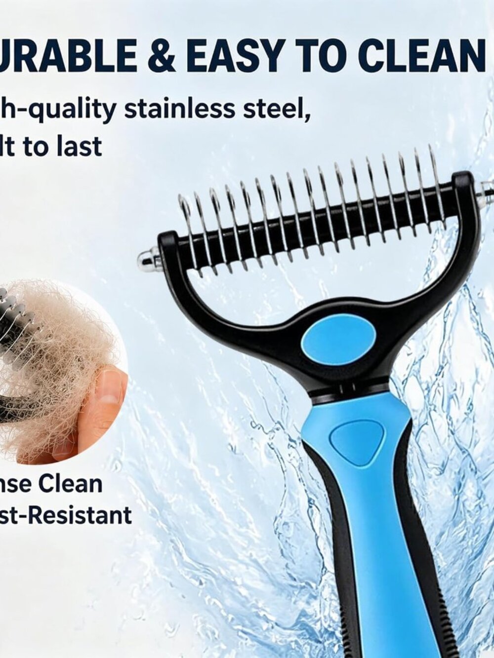 Dog & Cat Detangling Comb – Pet Grooming Brush for Knots & Tangled Fur(1 Pack)